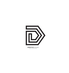 Letter D D Line Art Minimalist Monogram Logo