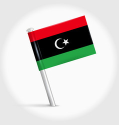 Libya Map Pin Flag 3d Realistic