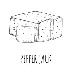 Pepper Jack Cheese Dairy Product Sketch Drawing