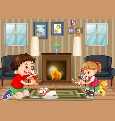 Scene With Children Playing Indoor