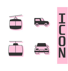 Set Car Cable And Icon