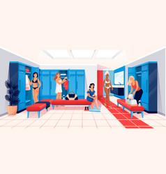 Women Changing Clothes In Locker Room Scene