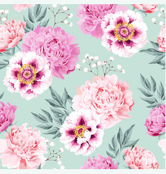 Pink And White Peonies Seamless Background