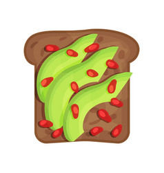 Slice Of Tasty Toasted Rye Bread With Avocado