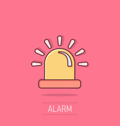 Emergency Alarm Icon In Comic Style Alert Lamp