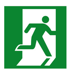 Emergency Exit Green Sign Isolate On White