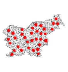 Network Polygonal Map Slovenia With Red Covid19