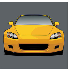 Yellow Front View Car