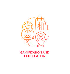 Gamification And Geolocation Red Gradient Concept