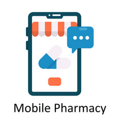 Mobile Pharmacy Flat Icon Design