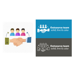 Outsource Team Isolated Flat Team Line