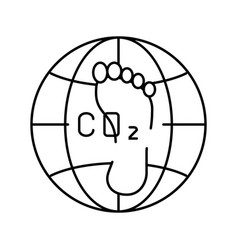 Carbon Footprint Environmental Line Icon