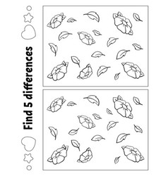 Find Five Differences Coloring Page For Kids