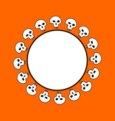 Halloween Skull Banner Round With Place For Text