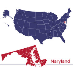 Maryland Map Counties With Usa Map