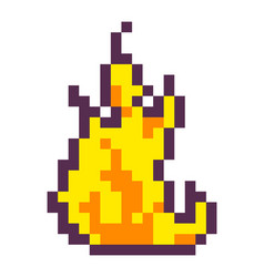 Pixelated Flame Burning 8 Bit Game Design