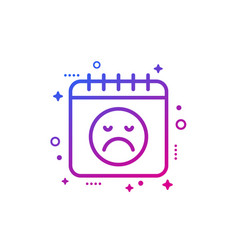 Bad Day Icon With Calendar And Emoji