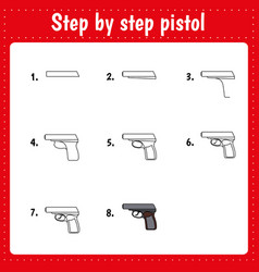 How To Draw Pistol Educational Page For Children