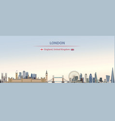 London City Skyline On Colorful Gradient