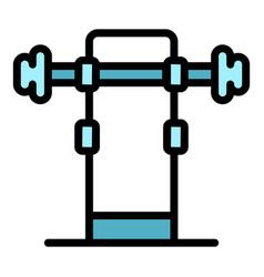 Stand Gym Barbell Icon Flat