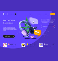 Call Center Concept In Flat Cartoon Design