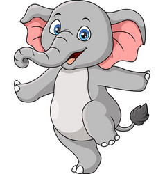 Cute Little Elephant Cartoon Dancing