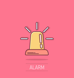 Emergency Alarm Icon In Comic Style Alert Lamp