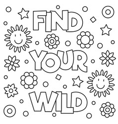 Find your fire coloring page black and white Vector Image