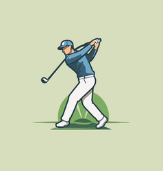 Golfer Hitting The Ball With A Club