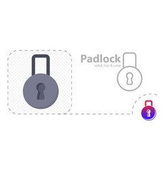 Padlock Isolated Flat Line Icon