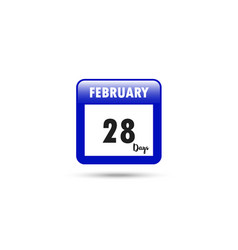 Calendar Icon 28 Days In February