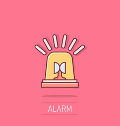 Emergency Alarm Icon In Comic Style Alert Lamp