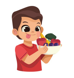 Boy Eating Vegetables