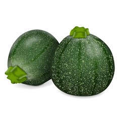 Group Of Round Zucchini Or Eight Ball Squash