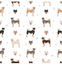 Kishu Ken Seamless Pattern Different Poses Coat