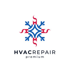 Snowflake And Fire For Hvac Repair Logo Design