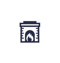 Fireplace Icon On White