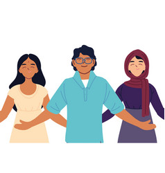 Indian Muslim Women And Man Cartoons Design