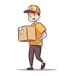 Man Holding Box For Delivery Package Shipping