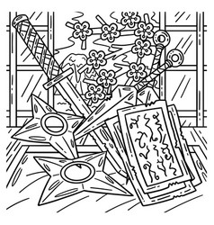 Ninja Tools Coloring Page For Kids