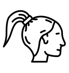 Ponytail Hairstyle Female Line Icon