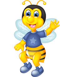 Funny Yellow Bee Hi Five Cartoon