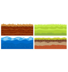 Ground Sand Soil Water And Grass Layers Desert