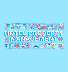 Hotel Property Management Word Concepts Blue