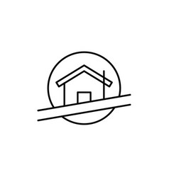 House Real Estate Icon Line Design Template