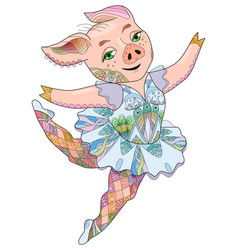 Entangle Stylized Pig Ballerine Hand Drawn