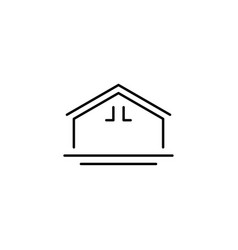 House Real Estate Icon Line Design Template