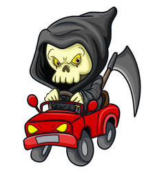 Scary Grim Reaper Is Driving Car Slowly