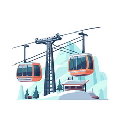 Snowscape With Cableway And Houses