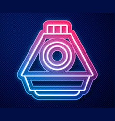 Glowing Neon Line Space Capsule Icon Isolated